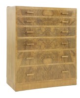 Lot 317 - A walnut six-drawer graduated chest