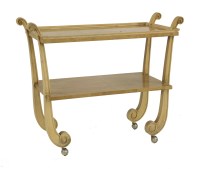 Lot 320 - An Art Deco burr maple two-tier trolley