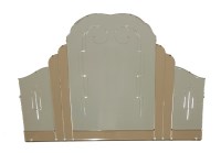 Lot 321 - A clear and pink tinted overmantel mirror