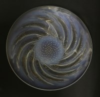 Lot 337 - A Lalique 'Poissons' opalescent moulded dish