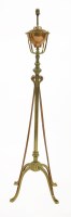 Lot 64 - An Arts and Crafts copper and brass lamp standard