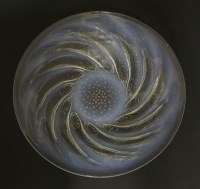 Lot 338 - A Lalique 'Poissons' opalescent glass dish