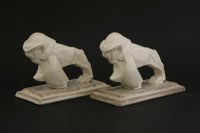 Lot 361 - A pair of Boulogne-sur-Seine stoneware pottery bookends
