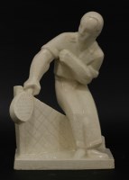 Lot 363 - A French Sainte Radegonde pottery tennis player