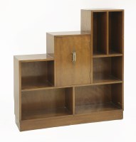 Lot 311 - An Art Deco walnut stepped bookcase