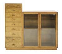 Lot 314 - A walnut nine-drawer chest/cupboard