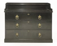 Lot 15 - An ebonised pine chest of drawers