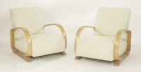 Lot 279 - A pair of Art Deco oak lounge chairs