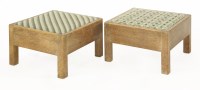 Lot 286 - A pair of Heal's oak box stools