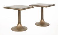 Lot 287 - A pair of mahogany and copper-mounted side tables