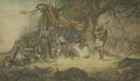 Lot 334 - Ernest Henri Griset (1844-1907)
A VIKING TRUCE
Signed and dated 1891 l.l.