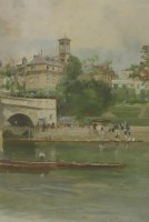 Lot 313 - Charles James Lauder (1841-1920)
A ROWING CLUB BY RICHMOND BRIDGE
Signed l.r.