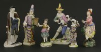 Lot 79 - Six Commedia dell'Arte figures