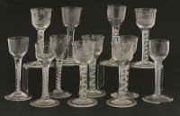 Lot 29 - Twelve air twist wine glasses