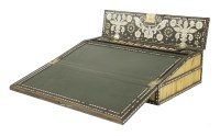 Lot 182 - An Anglo-Indian ebony and ivory inlaid quill writing box