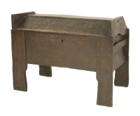 Lot 541 - An oak clamp front hutch or ark
