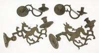 Lot 132 - Two pairs of cast wall lights