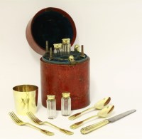 Lot 34 - A George III/George IV composite silver-gilt campaign set