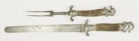 Lot 42 - A large pair of Victorian novelty silver-mounted antler carvers