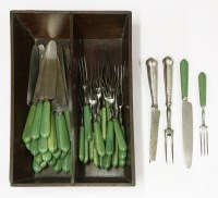 Lot 35 - A set of 24 Georgian table knives and 24 dessert knives en suite