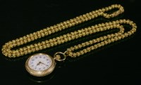 Lot 603 - A Swiss gold fob watch