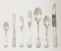Lot 43 - A Victorian silver composite king's pattern flatware service