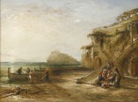 Lot 257 - William Collins RA (1788-1847)
A CONTINENTAL COASTAL SCENE AT SUNSET