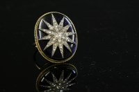 Lot 45 - A Victorian diamond set India star and blue glass plaque