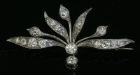 Lot 63 - A Belle Époque diamond set spray brooch