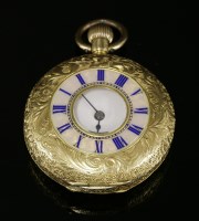 Lot 358 - A Swiss gold half hunter pocket watch
