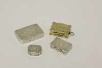 Lot 557 - Four silver and silver-gilt vesta cases