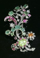 Lot 6 - A Georgian gemstone and diamond set spray
