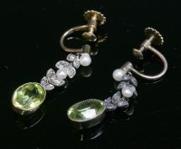 Lot 92 - A pair of Edwardian peridot