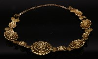 Lot 241 - A gold graduated filigree bracelet