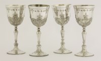 Lot 430 - A set of four Elizabeth II silver 'Mayflower' goblets