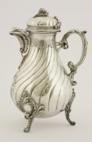 Lot 393 - A continental silver coffee pot