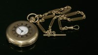 Lot 348 - A 9ct gold half hunter pocket watch