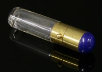 Lot 54 - A French gold and lapis lazuli-mounted miniature perfume bottle