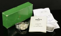 Lot 383 - A gentlemen's stainless steel Rolex Oyster Perpetual bracelet watch