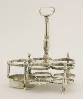 Lot 480 - A Britannia standard Queen Anne silver six-bottle cruet set