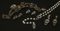 Lot 1561 - A collection of Butler and Wilson paste set skull jewellery