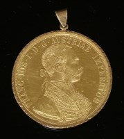 Lot 119 - An Austrian four ducat coin