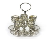 Lot 469 - A Victorian silver five-piece egg cruet