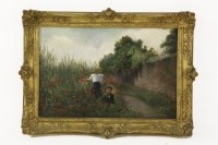 Lot 347 - CHILDREN IN A POPPY FIELD 
oil on canvas
