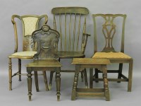Lot 482 - A 19th century oak hall chair