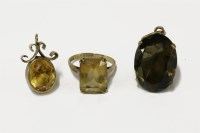 Lot 39 - A 9ct gold single stone scissor cut citrine ring