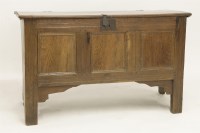 Lot 538 - An 18th century three panelled coffer