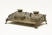 Lot 129 - A Victorian silver desk stand
