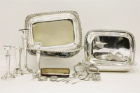 Lot 89 - A miscellaneous group of silver: a pair of candlesticks