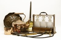 Lot 248 - An early 20th century oak and silver plated tantalus